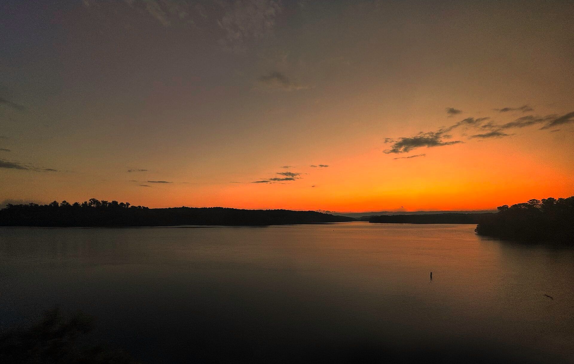 Sunset over Lake Hartwell at Clemson